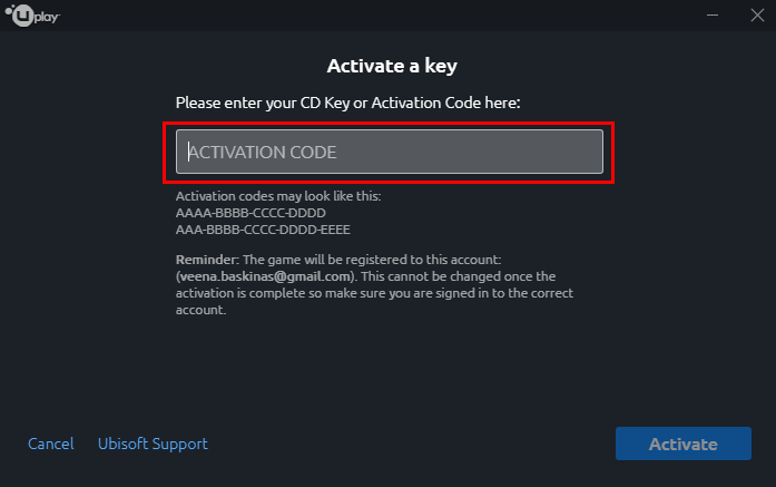 uplay cd key activation code